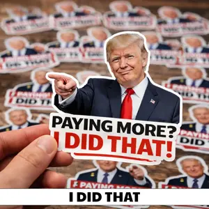 Trump I Did That Sticker, Gas Price Decal, Meme Anti-Trump & Eclipse Stickers, Trending Aesthetic Sticker