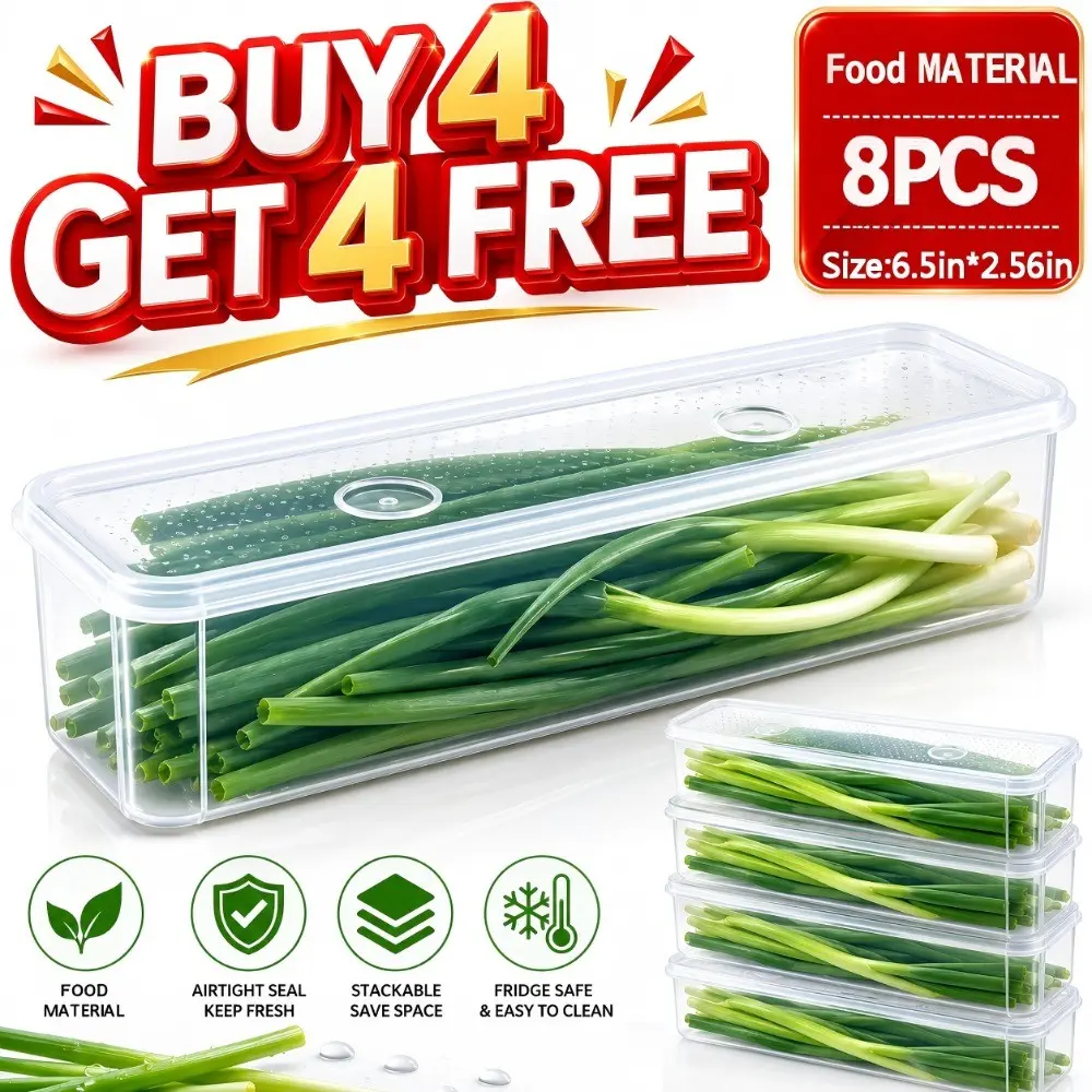 8pcs Transparent Food Storage Containers with Airtight Lids (4 Containers + 4 Lids) - Ideal for Fruits, Vegetables, Pasta, Meat, and More Kitchen Organization - Microwave Safe