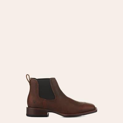 Ariat Men's Booker Ultra Oiled Brown Bantamweight Wide Square Toe Chelsea Boots
