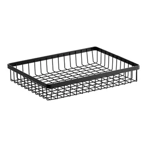 GET Enterprises WB-1292-MG Urban Renewal 12" x 9" x 2" Metal Gray Rectangular Wire Basket WS-375WB1292MG