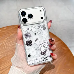 Cartoon miffy pattern transparent magnetic suction mobile phone case, durable and non-yellowing, suitable for iphone17promax iphone16 15 14 13 12 11 X XSpromax strong and wear-resistant mobile phone protective cover