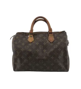Pre-owned Louis Vuitton Canvas Travel Bags Speedy Handbag Monogram Brown PFR0742