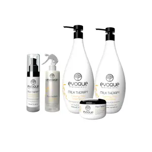 Evoque Milk Therapy Bundle - Hydrating Shampoo, Conditioner, Mask, Leave In & Oil for Dry Brittle Color-Treated Hair - Sulfate-Free, Paraben-Free, Cruelty-Free Haircare