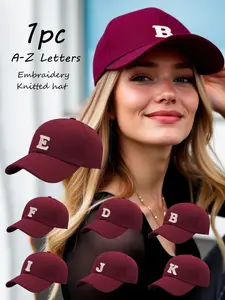 Unisex 26 Letter Embroidery Baseball Cap, Casual Sport Style, Sun Protection, All Seasons Wear, Fitted Design, Simple and Versatile