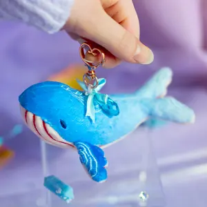 Seafoam Soda Whale Plush Keychain