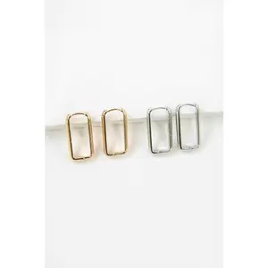 Lovoda Rounded Rectangle Hoop Earrings