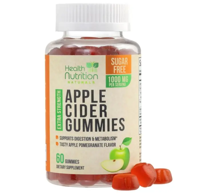Apple Cider Vinegar Gummies - Sugar Free ACV Gummy Vitamins, Max Strength 1000mg, Supports Metabolism & Energy, Keto Friendly, Vitamin B12, Gelatin-Free, Gluten-Free, Vegan - 60 Gummies
