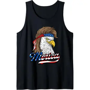 Merica - Patriotic USA Eagle of Freedom - 4th of July Tank Top