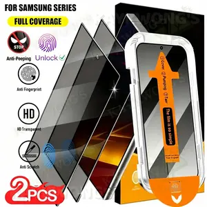 KAYKWONG'S Dual Pack Privacy Glass Screen Protector for Samsung Galaxy S22 5G/S22+ 5G/S23/S23+/S24/S25/S26/Plus/Ultra/S25 Edge/S25 FE Series, Anti-Glare, Precise Fit, Touch Responsive, Shockproof