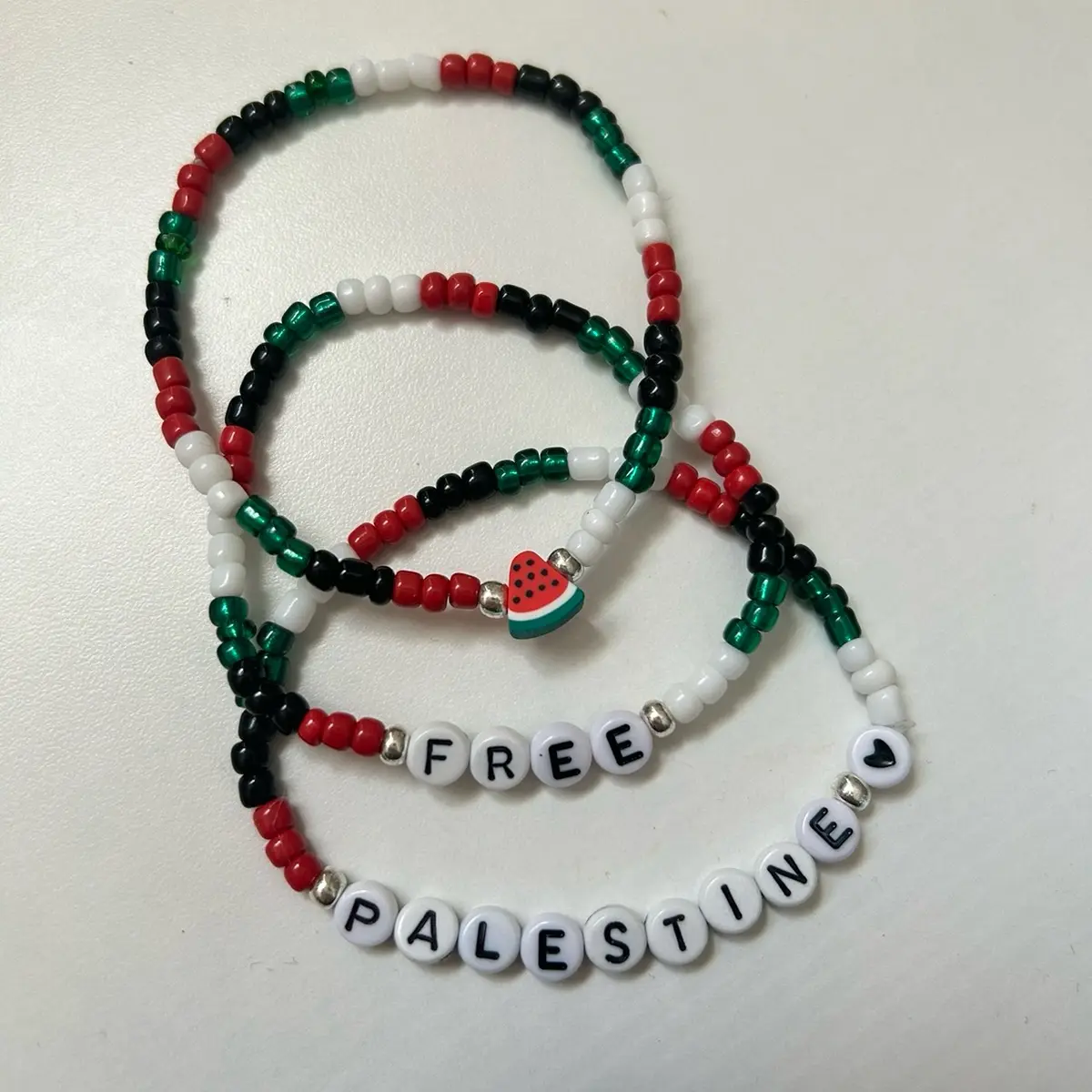 Palestine Unity Beaded Bracelet