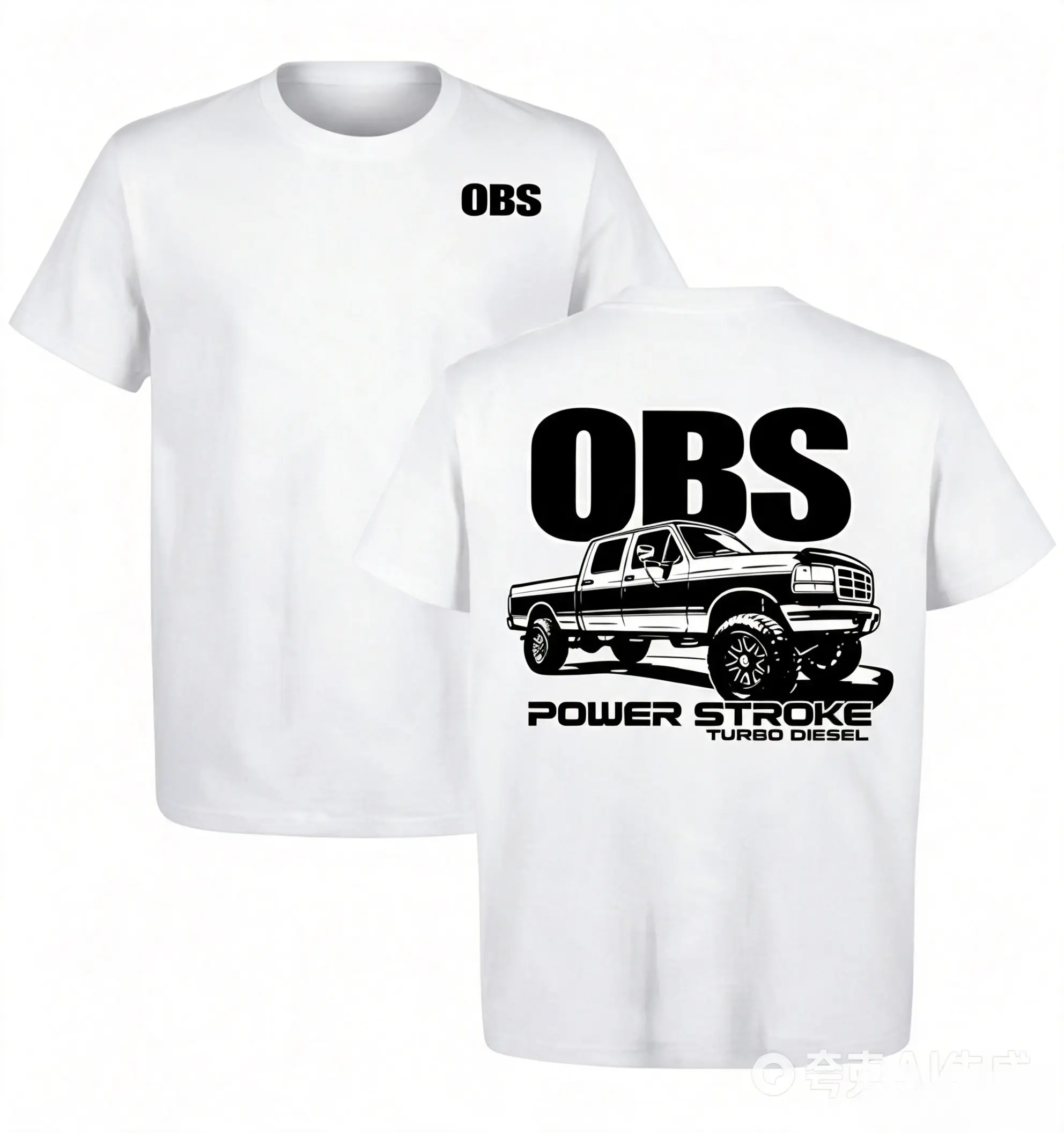 OBS Power Stroke Diesel Truck Graphic T-Shirt – Classic Pickup Automotive Tee, Turbo Diesel Truck Shirt for Men