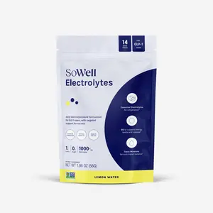 SoWell Electrolytes - Lemon Water Flavor - 1000+ mg Electrolytes & 1g Carbs - Vegan Keto Non-GMO - Hydration & Energy Support - 14 Servings