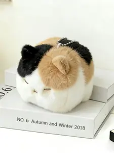 Soft Adorable Cat Toy, Plush Cartoon Keychain, Cute Animal Accessory, Perfect Gift for Kids & Adults, Fun Decorative Item with Keychain Attachment
