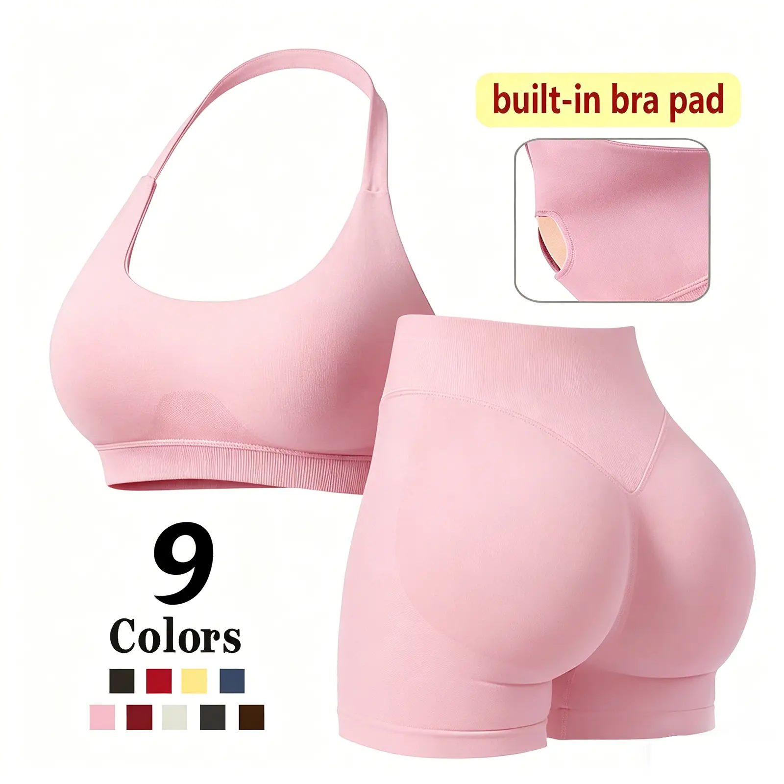 Women's 2-Piece Solid Slim Fit Sportswear Set - Polyamide Tank Top, Sleeveless Shirt + High Waist Shorts, Breathable Quick-Dry Summer Activewear for Yoga, Gym