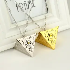 Yu-Gi-Oh! Pyramid Zinc Alloy Necklace stainlesssteel jewels green dot necklace anxiety birthday gift chain men
