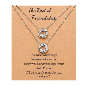 2/3 PCS Best Friend Necklaces Forever Love Knot Infinity Matching Friendship Necklaces Jewelry Long Distance Birthday Christmas Bridesmaid Gifts for Girls Women Sisters