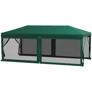 Outsunny 10' x 20' Party Tent - Outdoor Patio Canopy & Gazebo with Removable Sidewalls, Shade Shelter for Weddings, BBQs