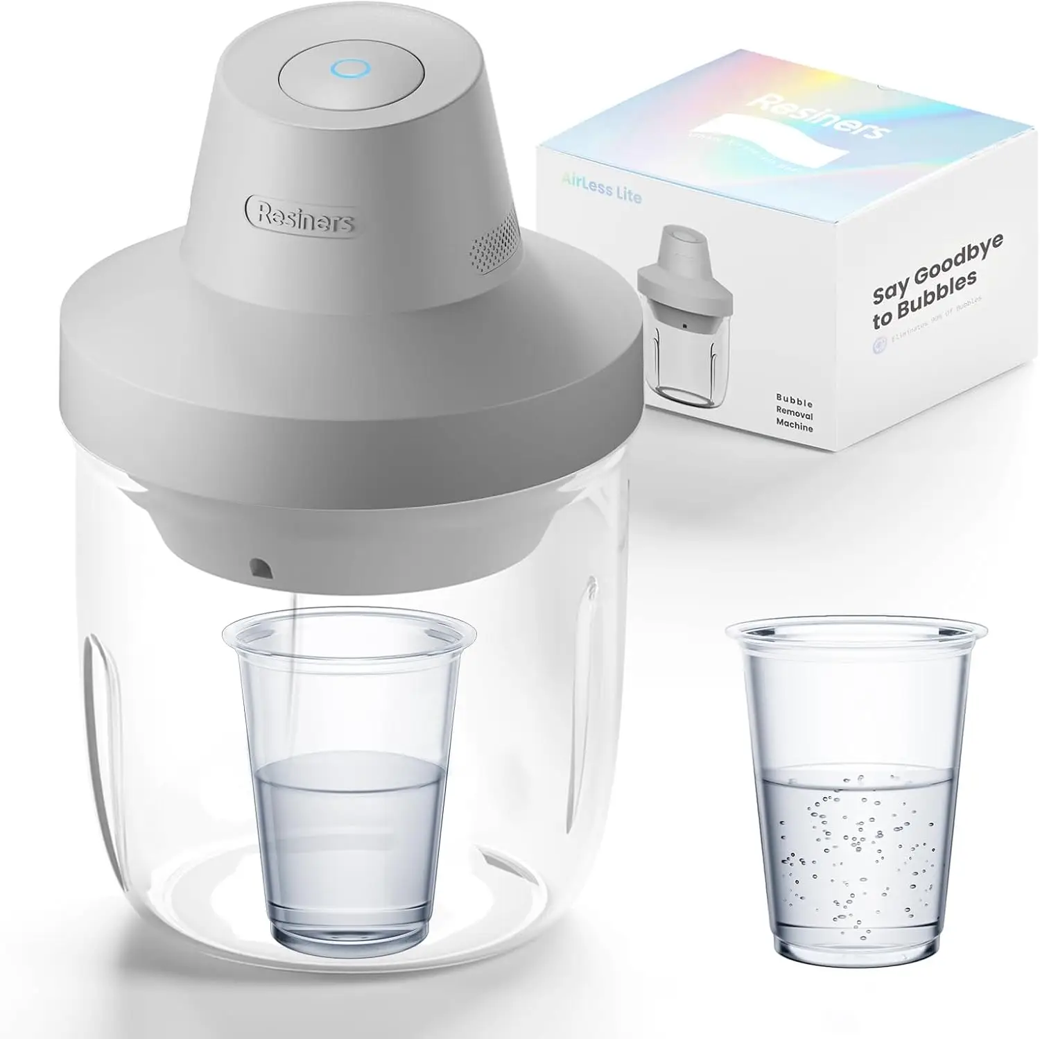 Resiners Resin Bubble Remover, 10 Min Remove Bubbles, 95kPa Vacuum Degassing Chamber, Compact Airless Lite Machine for Epoxy Molds Casting,UV Resin,Si