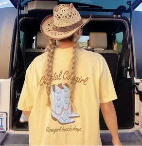 Coastal Cowgirl Shirt, Coastal cowgirl aesthetic, cowgirl beach days, beach oversized t-shirt Comfort Cotton