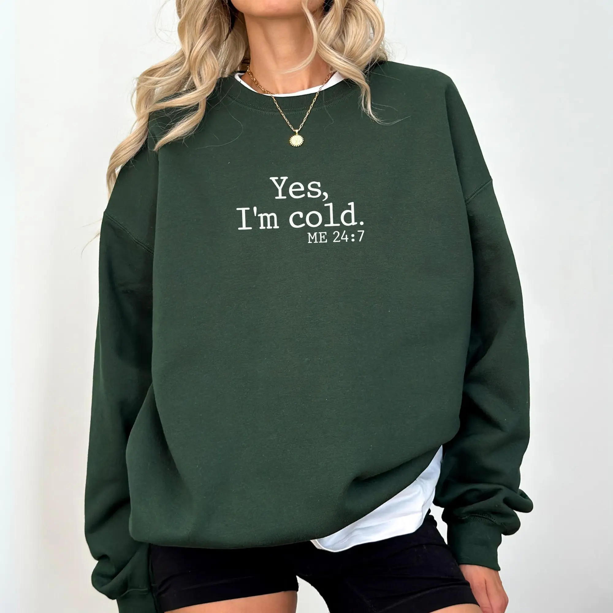 Yes I'm Cold Sweatshirt, I'm Cold 24/7 Sweater, Winter Apparel, Freezing Cold Crewneck, Freezing Long Sleeve Pullover, Funny Sweatshirt, Halloween Gift, Christmas Gift, Gift For Her, Women's Top, Womenswear, Soft Cozy Fabric Sweatshirt