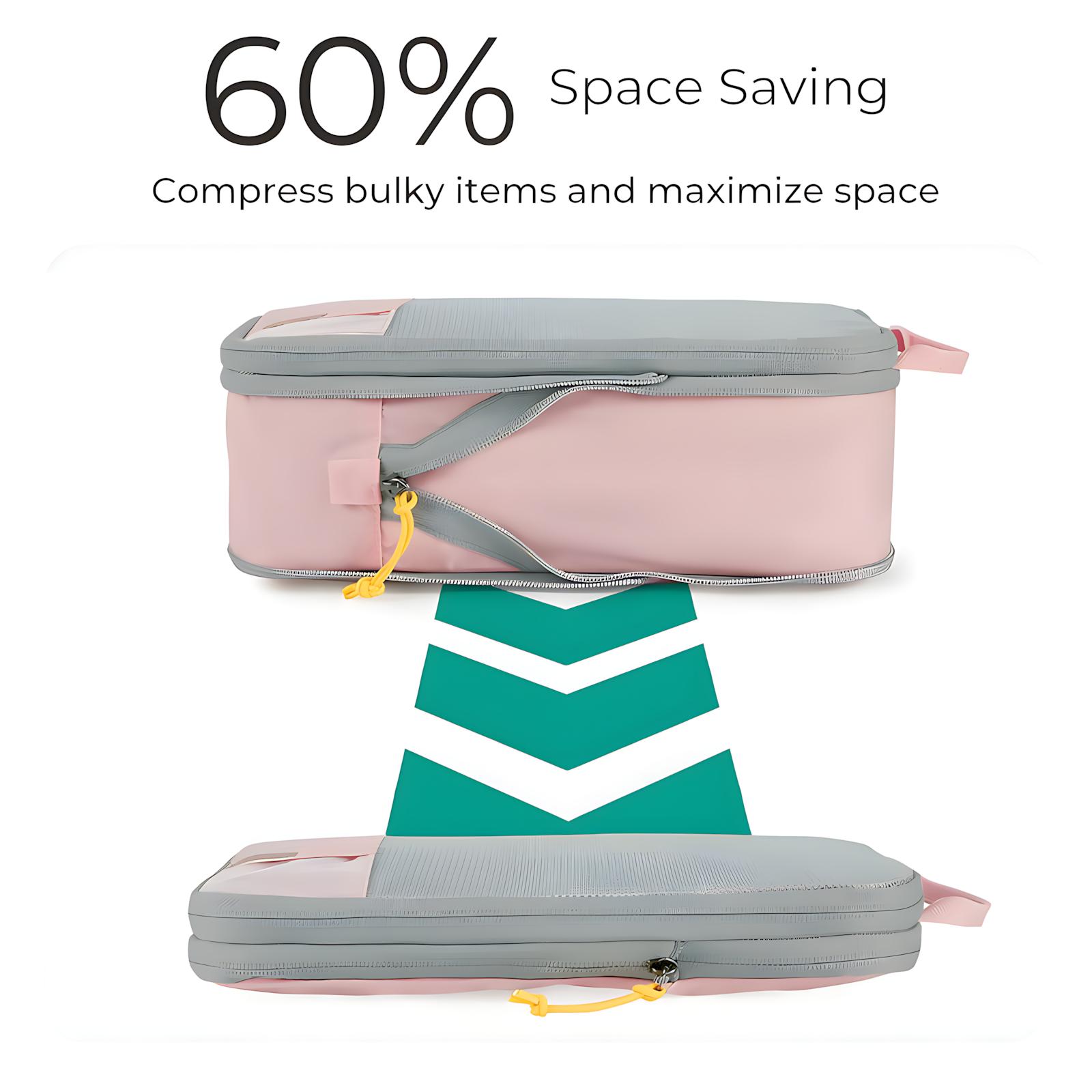 6-Piece Compression Packing Cubes for Suitcases, Polyester Travel Luggage Organizers, Multifunctional Storage Bags for Travel & Party Activity Supplies