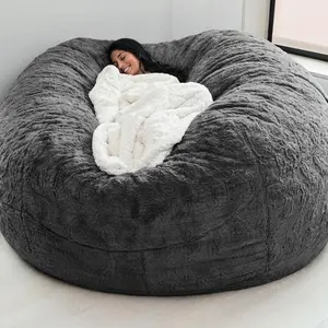 Faux Fur Bean Bag Cover Only, Lazy Beanbag Sofa Cover in Multiple Colors & Sizes, Bean Bag Couch