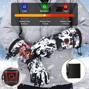 MADETEC Heated Gloves for Men Women,7.4V 22.2Wh Rechargeable Electric Camo Heated Gloves,Up to 10H Heating,Touchscreen Ski Winter Gloves for Outdoor Skiing Hunting Work Hiking