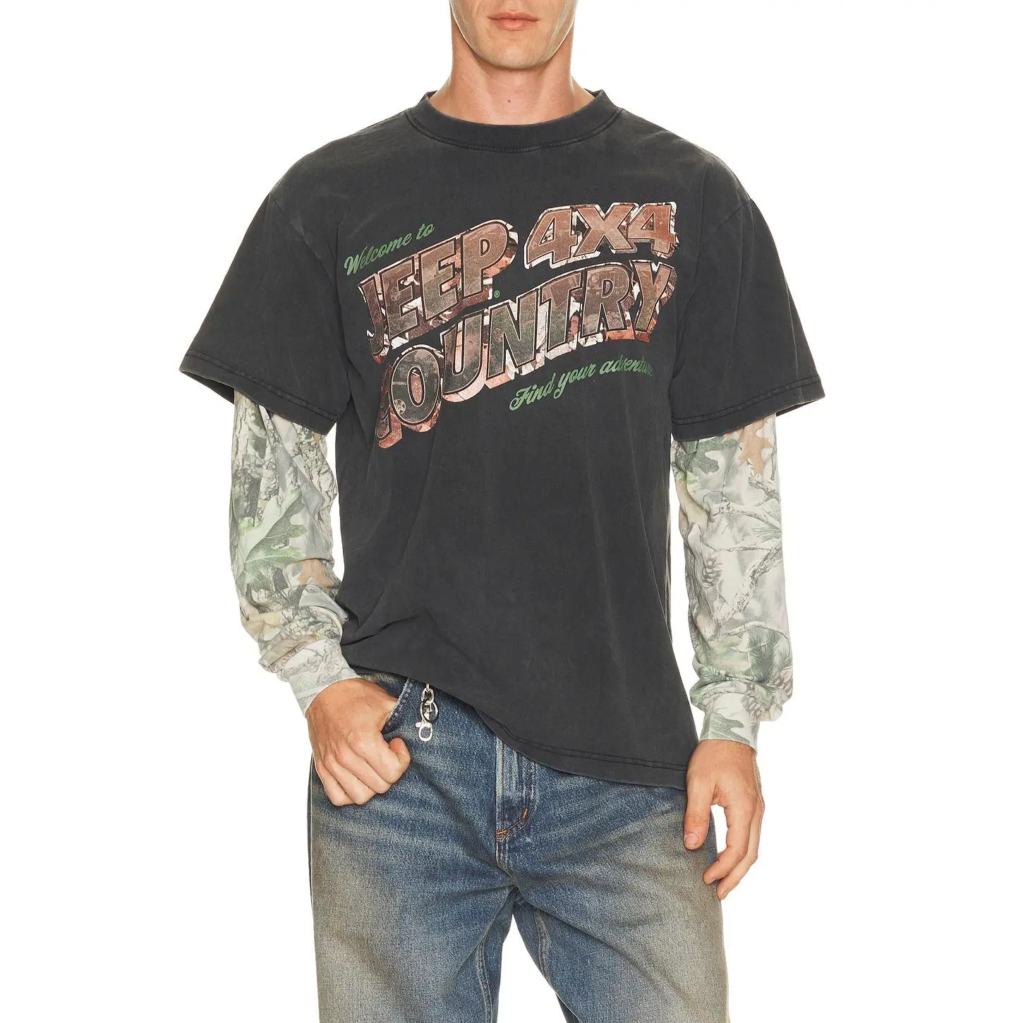 Philcos Jeep 4X4 Country Layered Tee in Multi