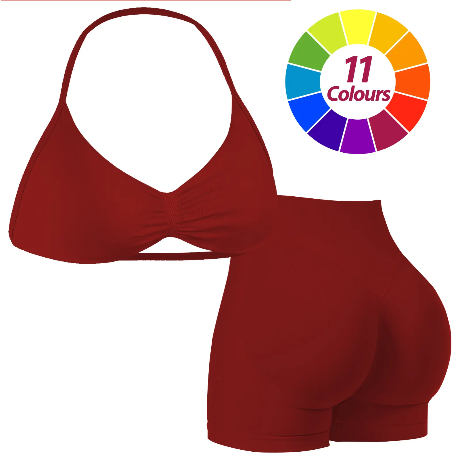Wine Red - Halter Bra Set