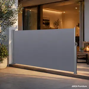 ARCH Retractable Side Screen Awning, UV-Resistant Waterproof Canopy Shade, Patio Privacy Screen for Garden, Balcony, 118.1" x 62.99", Dark Grey WL RR