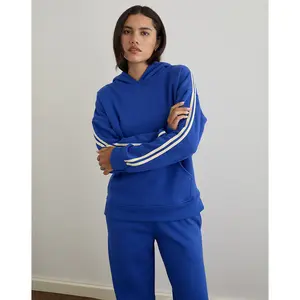 Lingwu Hoodie in Cobalt Blue with Buttermilk Binding