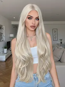 Women's Wig, Synthetic Material Wigs, 32 Inch Heat Resistant Fiber Wig, Long Curly No Bangs, Natural Look, Suitable for Daily and Party Use, Durable Design