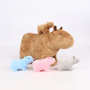 5-Piece Capybara Plush Toy Set - Adorable Capybara Stuffed Animals: Soft, Cozy, and Perfect as Birthday and Holiday Gifts