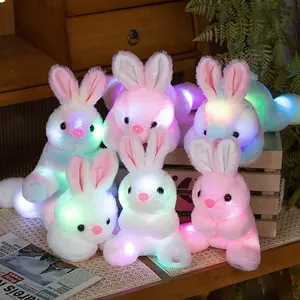 Bunny Plush Toy Glow-in-the-Dark Rabbit Plush Doll Lighting Up Stuffed Animals Birthday Gift Christmas Easter Gift for Kids Home Decor Soft Stuffed Animal