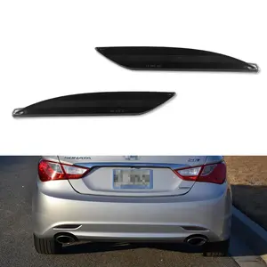 2pcs Smoked Black Lens Rear Bumper Bar Reflector lamps Lights For 2011 2013 2015 2014 Hyundai Sonata,Replace OEM 924063S000, 924053S000, HY2831102, HY2830102