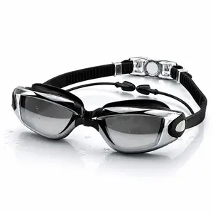Anti-Fog Swim Goggles with Built-in Ear Plugs & UV Protection – Leakproof Adjustable Swimming Glasses for Adults