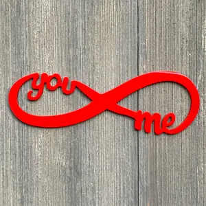 You and Me Infinity Metal Sign Cutout - Eternal Love Metal Sign - Powder Coated Wall Art for Any Room