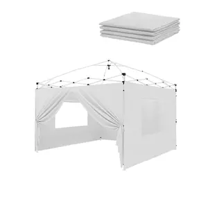 10x10 Pop Up Canopy Tent with 4 Removable Sidewalls, Heavy Duty Commercial Vendor Shelter, UPF 50+ Sun Protection Gazebo for Outdoor Events, Farmers Market