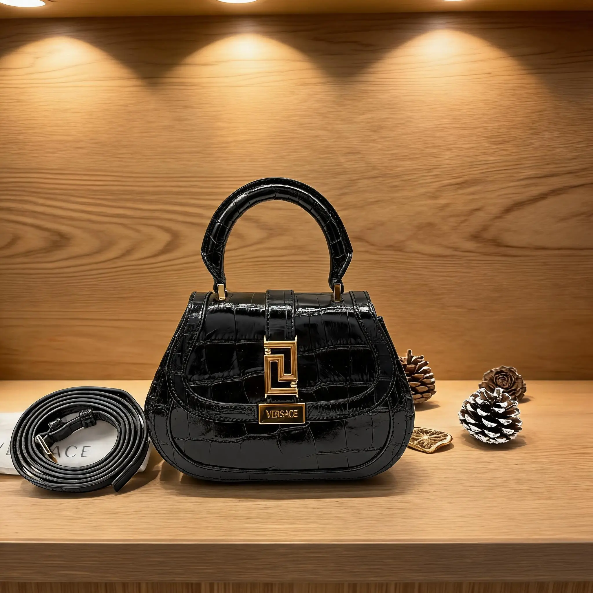 Pre-owned VERSACE Leather Shoulder Bag C0806332118