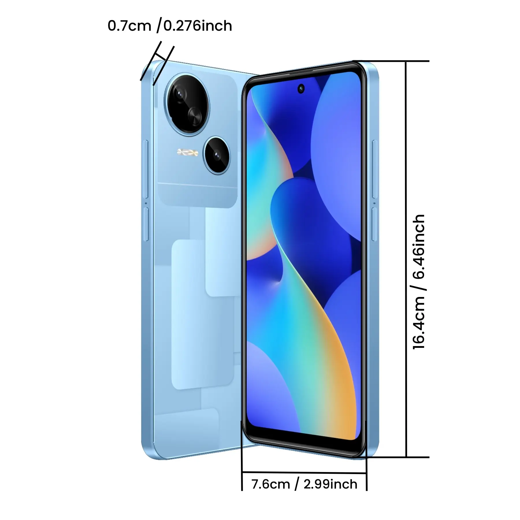 Fuffi Smartphone Global 4g Network, 6.56-Inch HD Screen, 5mp+13mp
