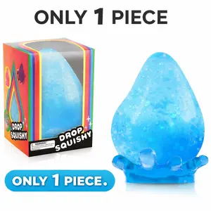 Flashy Waterdrop Stress Relief Toy, Gift Box Pack, Dream Blue Glitter Waterdrop Squeeze Fun, Cure-Related Desk Stress Reliever