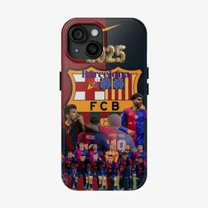 2025 FCBB-Barcelona Phone Case, Football Phone Cases, FC B-Barcelona Logo Two-In-One Drop-Resistant Mobile Phone Case for iPhone17-12Pro Max Pro Plus and Samsung S25 24 23 Protection Safety