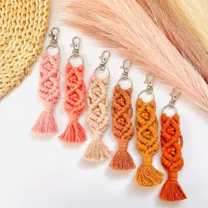 Macrame Keychain | Macrame Charm | Boho Style | Bridesmaid Gifts | Bridal Shower Favor | Custom Name Keychain | Boho Accessories | Girl bestie gift cute keychain