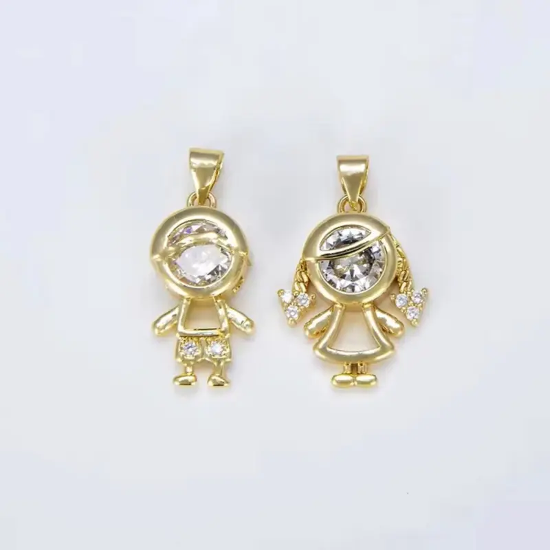 Girl and boy pendant gold plated 14 k Girl and boy pendant gold plated 14 k