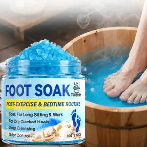 80G Foot Bath Salt-Hypoallergenic Sea Salt for Deep Cleansing, Moisturizing, Cracked Heels-20-Min Relaxing Soak for Dry Feet, Post-Exercise, Bedtime Routine - Cooling Summer Use, Relaxing Foot Care, Foot Care Product, Men & Women