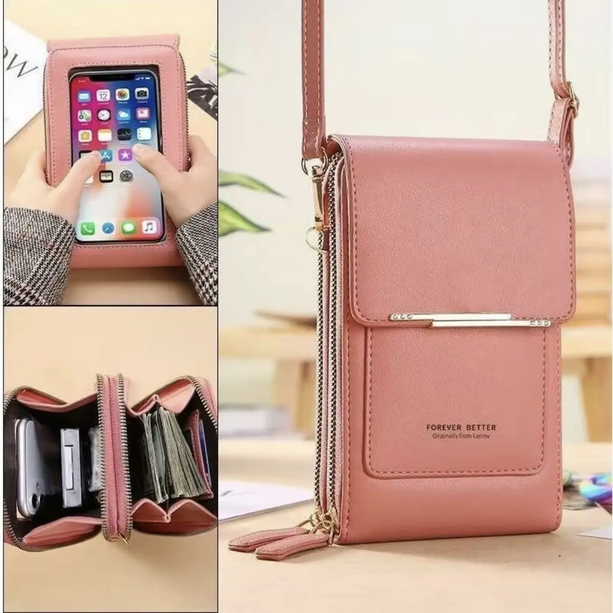 Touchscreen Crossbody Phone Purse for Women,Cell Phone Crossbody Bag,Blocking Cell Phone Wallet Purse,Crossbody Purse Bag