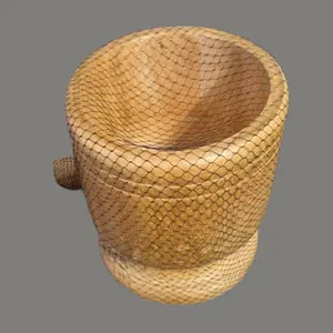 Bene Casa Wooden Mortar and Pestle Natural Wood 8 Ounce 3.5x5 Inches Eco-Friendly & Durable NEW