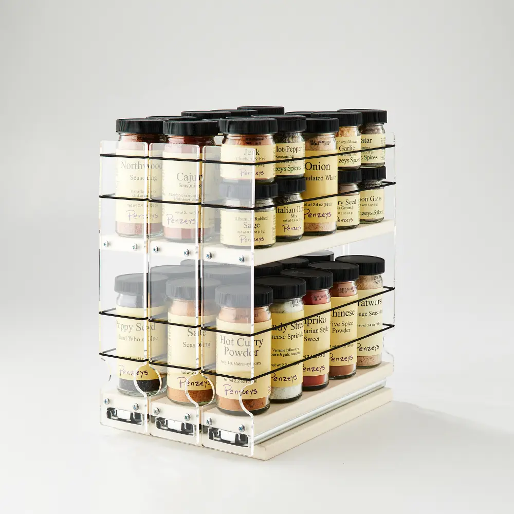 Spice Rack Cabinet Organizer - 6.90" Wide x 10.75" Tall x 10.60" Depth - Holds 30+ Spices