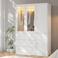 White with Glass Door LED Light