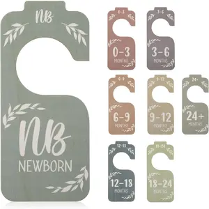 8 count  Wardrobe Divider For Clothing Organizer Cute Wooden Double-Sided  Clothes Dividers For Closet For  Decor From  To 24 Months.